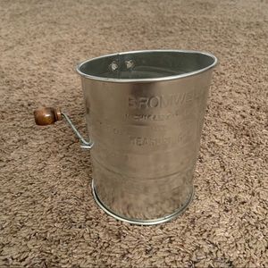 Vintage Flour Sifter with Wooden Handle